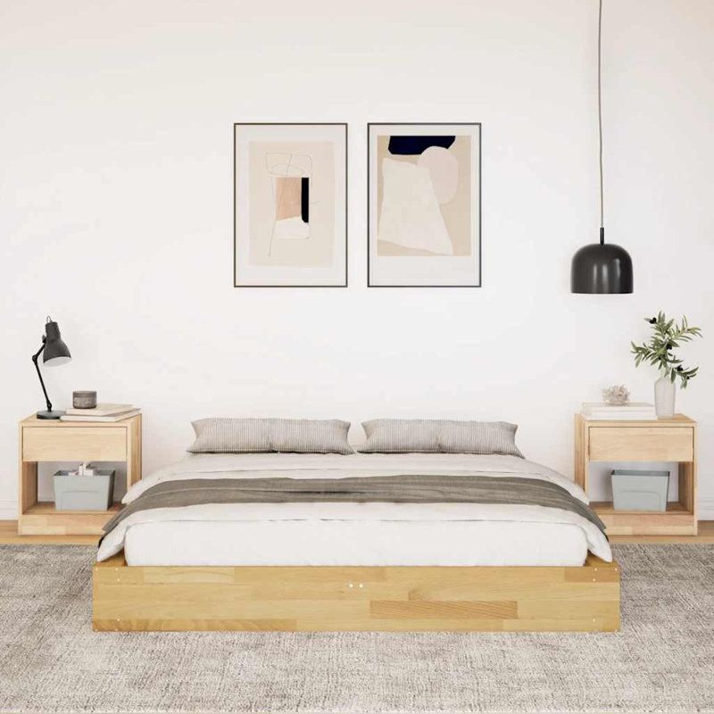 Solid Wood Bed, European Double (140 x 200 cm)