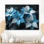 «Poinsettias II», impression d'art mural gris et bleu-964340054-925379370