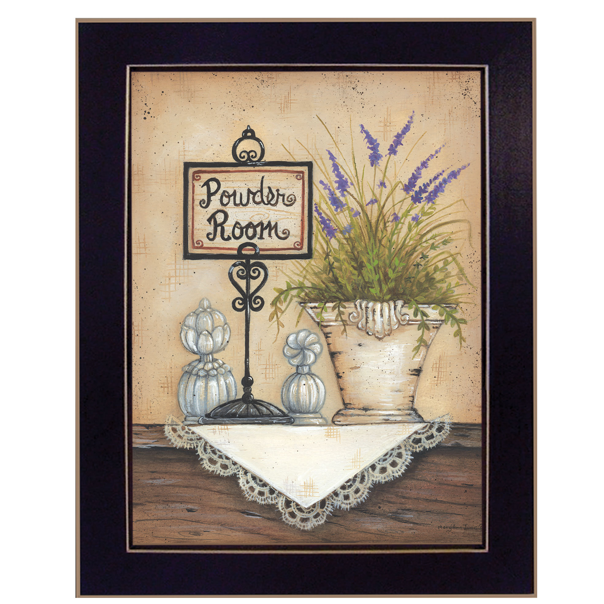 Trendy Decor 4U Powder Room Framed Wall Art for Living Room, Home Wall Decor by Mary Ann June ...