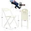 Ensemble de 4 chaises pliantes en acier inoxydable blanc - capacité de 800 lb robuste, empilable et imperméable