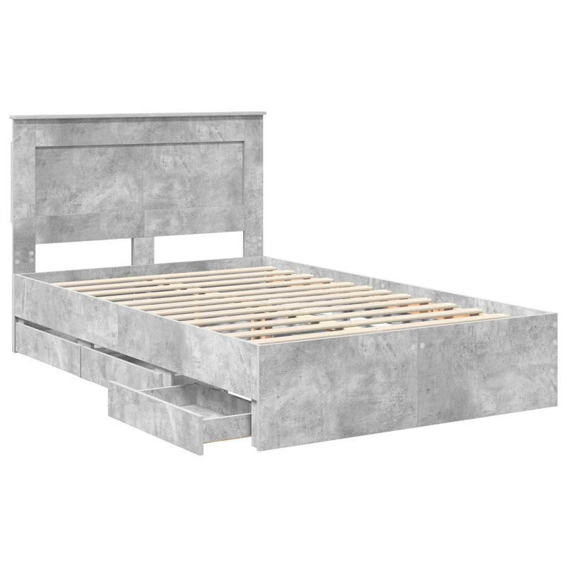 Bed, Double (4'6), Concrete Grey