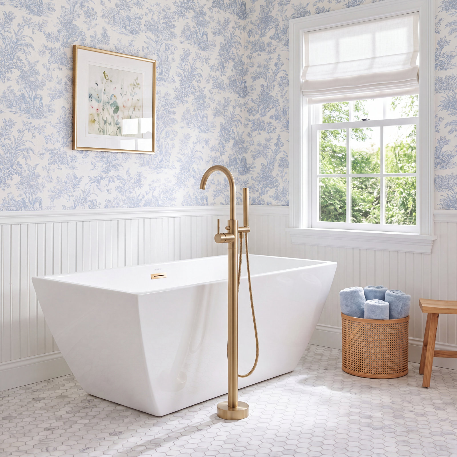 Trinsic Freestanding Tub Filler, Brilliance Champagne Bronze