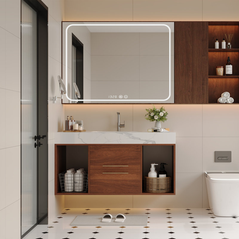 Meuble-lavabo flottant élégant en céramique