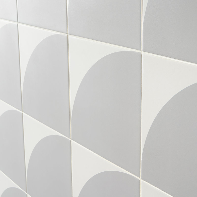Carrelage mural en porcelaine à motif encaustique 8 "x 8" Stacy Garcia Victoria, Gris froid, 8" W x 8" L