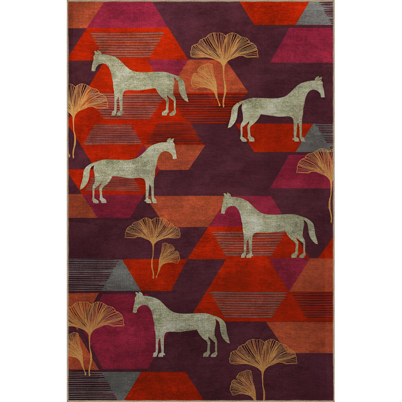 Tapis rectangulaire intérieur / extérieur Kirils, Tapis de couloir 2 pi 7 po x 7 pi 10 po
