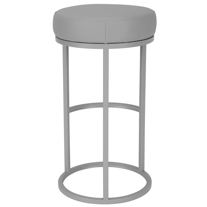 Stan Upholstered Counter Stool, Gray Faux Leather