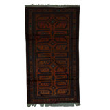Hand-Knotted High-Quality Brown and Red Area Rug