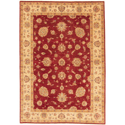 Rectangle 173 cm x 246 cm Floral Hand Woven Area Rug