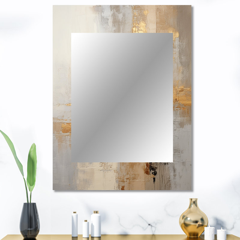 Havily - Beige Modern Wall Mirror, 40 po x 30 po