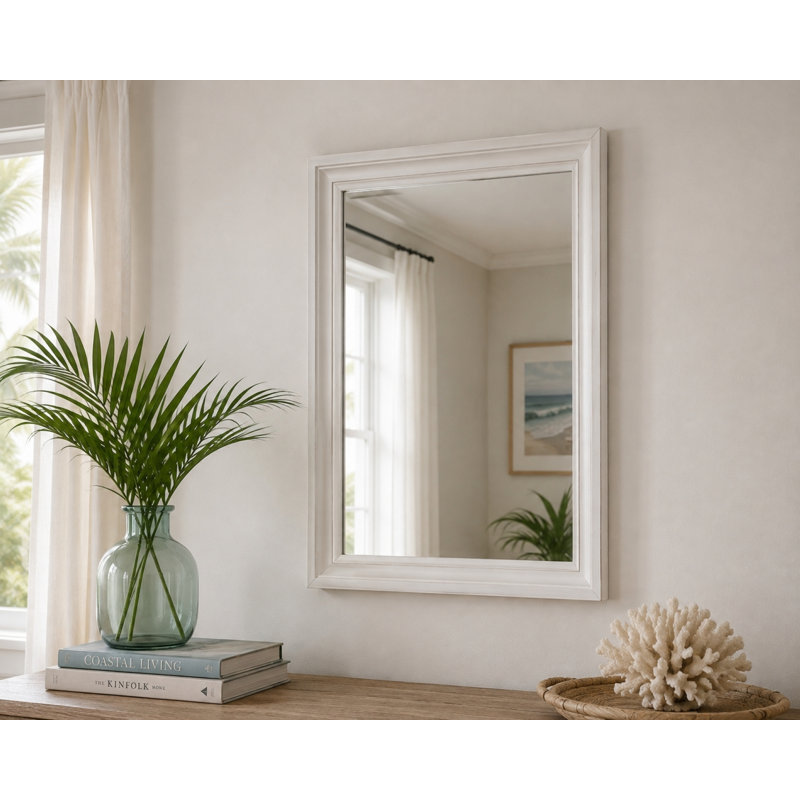 Miroir de commode rectangulaire - finition blanche