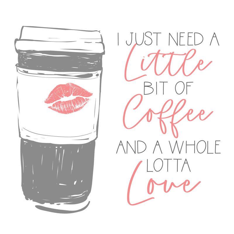 Little Coffee Lotta Love - Wrapped Canvas Print, 30cm H x 30cm W