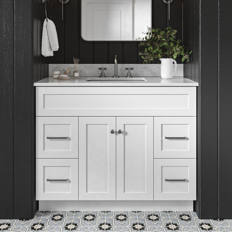 Ensemble de meuble-lavabo simple 43 po Partham, Blanc