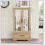Armoire en chêne avec tablettes réglables en verre, 2 portes, 1 tiroir et éclairage-910717998
