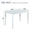 Table de salle à manger pour petit espace avec une touche moderne, finition beige blanc doux, 4 places, largeur 45,5 pouces