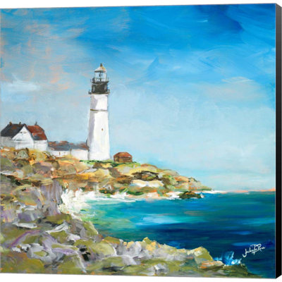 Lighthouse On The Rocky Shore I By Julie Derice, Canvas Wall Art