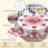 Pink Rose Pattern Design Polyester Washable Tablecloth