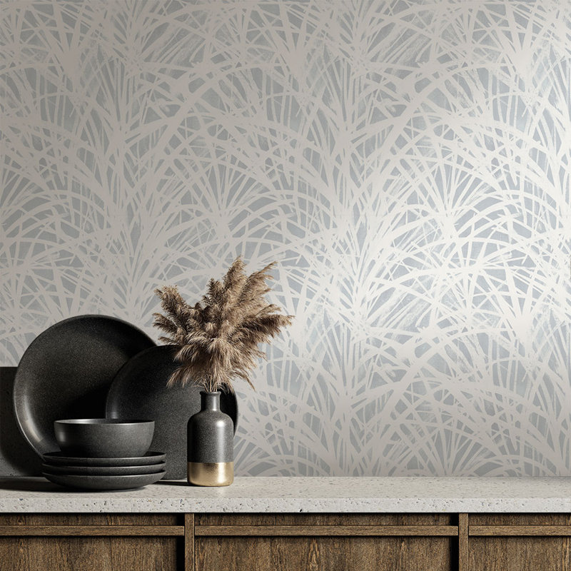 Tarijah 16.5' L x 20.5" W Peel and Stick Wallpaper Roll, Blue