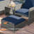Eudy  Rattan 2 Person Patio Conversation Set PE Wicker with Ottomans-342226250-342831958