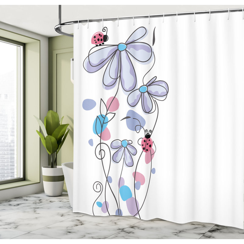 Ensemble de rideau de douche Kids, H 69 po x l 84 po, Bleu lavande