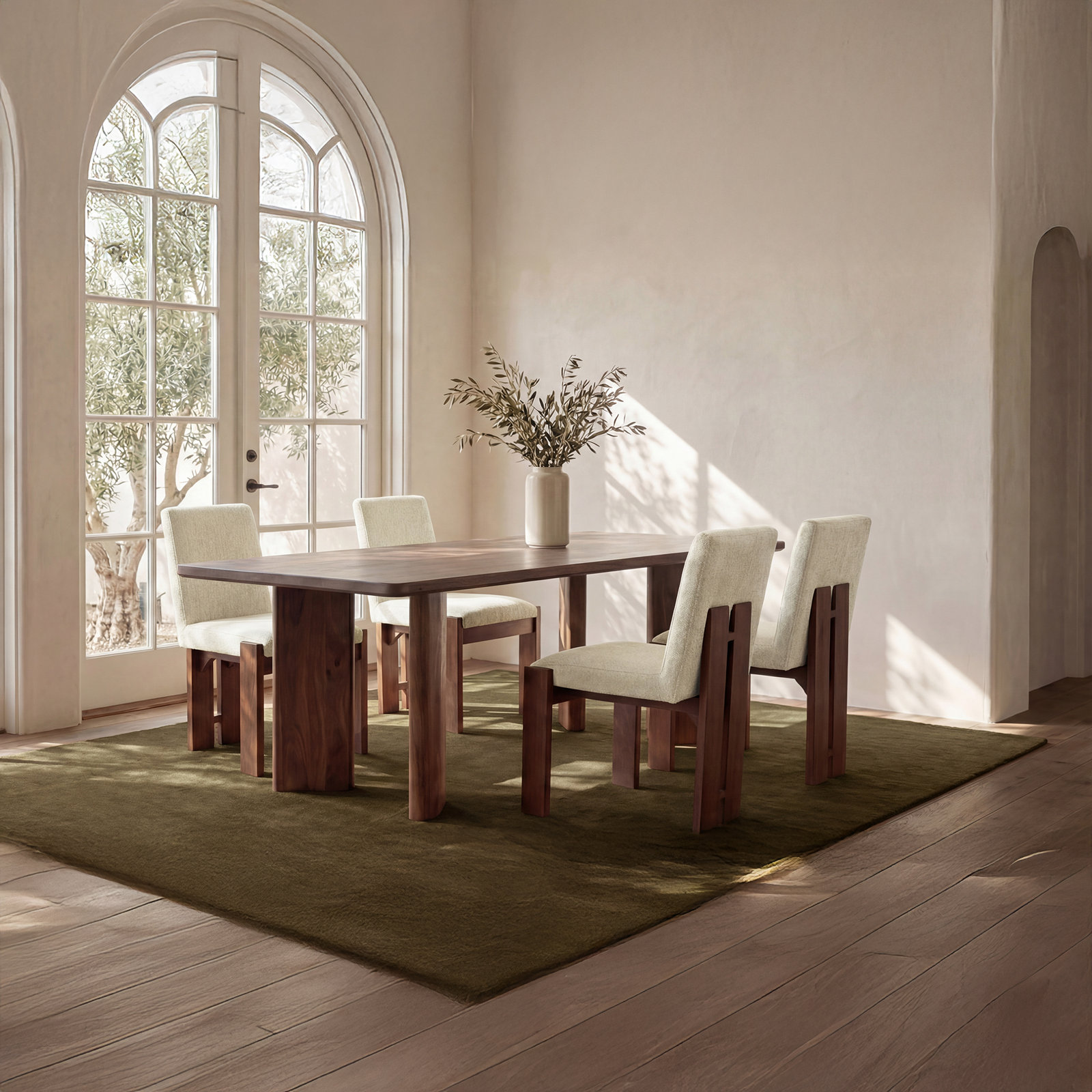 Mia Dining Chair Beige-Set of Two, Beige