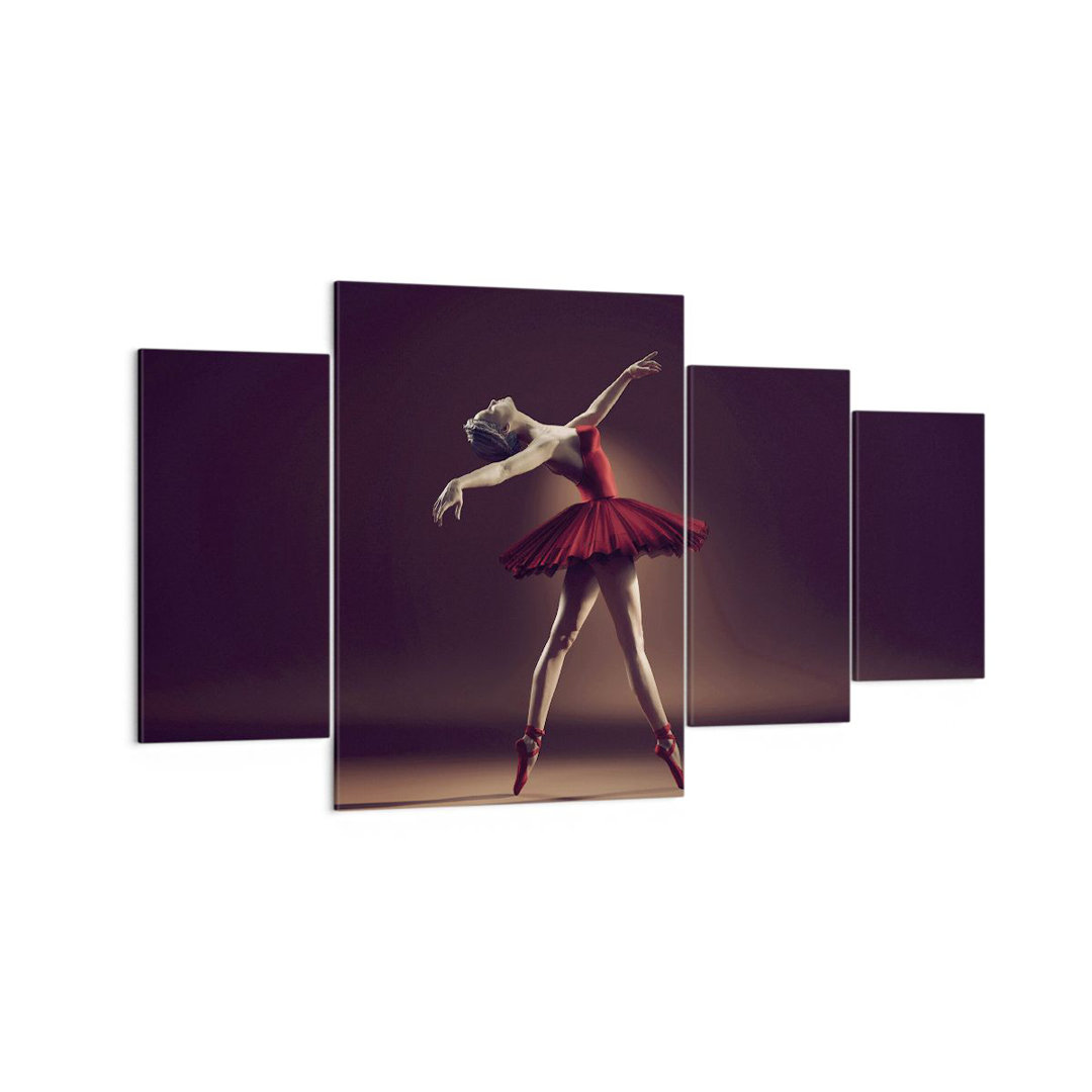 4-tlg. Fotodruck-Set Ballerina Red Dress