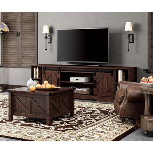 Farmhouse TV Stand And Coffee Table Set Of 2, Entertainment Center For Tvs Up To 85''
