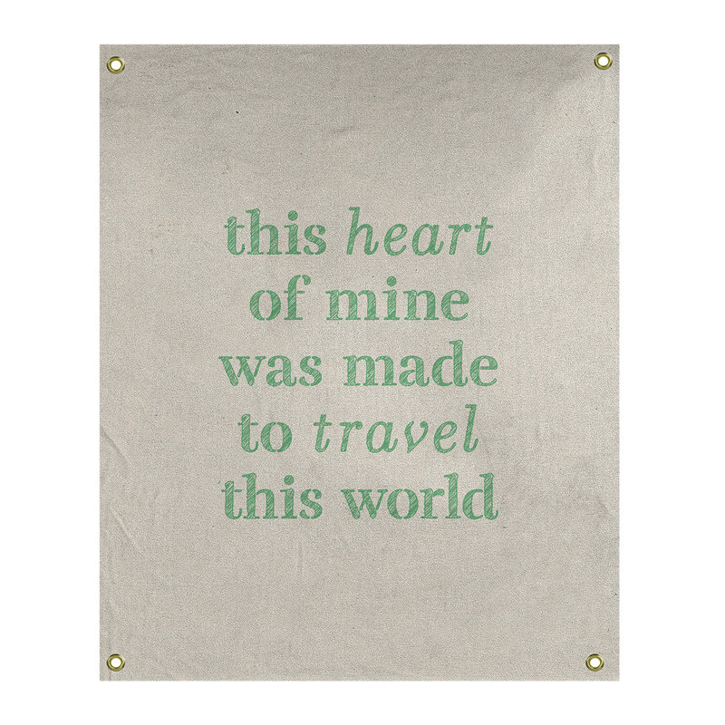 Polyester Tapestry, 80" H x 59" W, White/Green