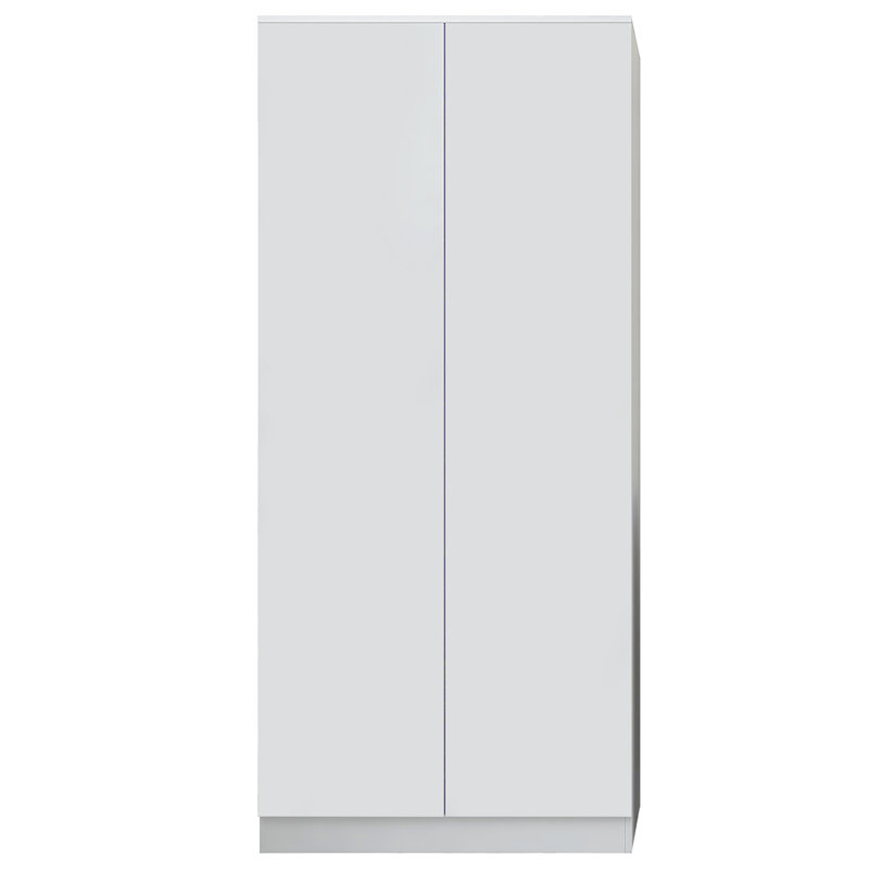 Carlton 2 Door Double Wardrobe - Matt Finish, Soft Close Hinged Doors. Modern No-Handle Push-to-Open Design, Matt White