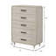Commode haute 5 tiroirs blanc antique antique avec un grand espace de tiroir