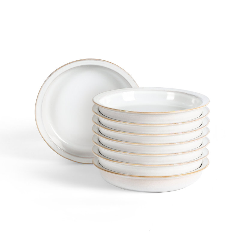 Ensemble de bols à pâtes en pierre 8 pièces Stone Lain Slate, Blanc