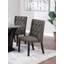 Ensemble de 2 chaises modernes en tissu capitonné en bois d'hévéa-676547758