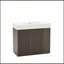 Meuble-lavabo 36 po en chêne fumé avec lavabo pour salle de bain moderne, cuve à quartz blanche une pièce, sans drain et robinet, KD