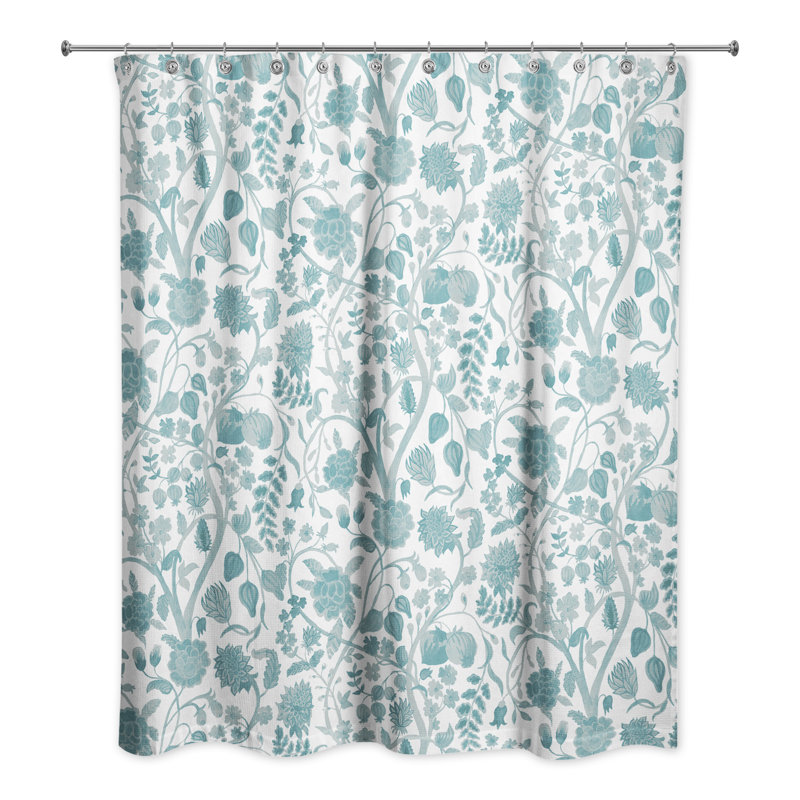 Rideau de douche simple Ahrian, Bleu