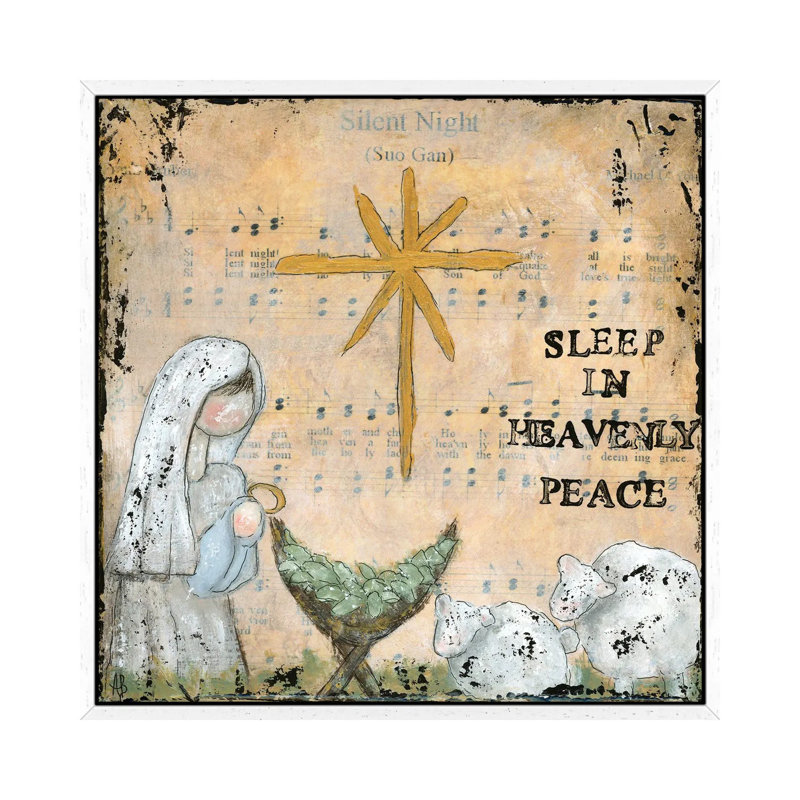Silent Night by Ashley Bradley - Print on Canvas, 66.04 cm H x 66.04 cm W, White Framed