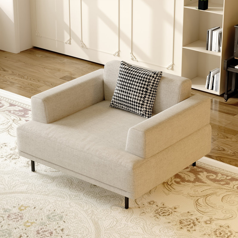 Canapé en tissu moderne, structure en bois massif et coussin en éponge hautement élastique pour le salon