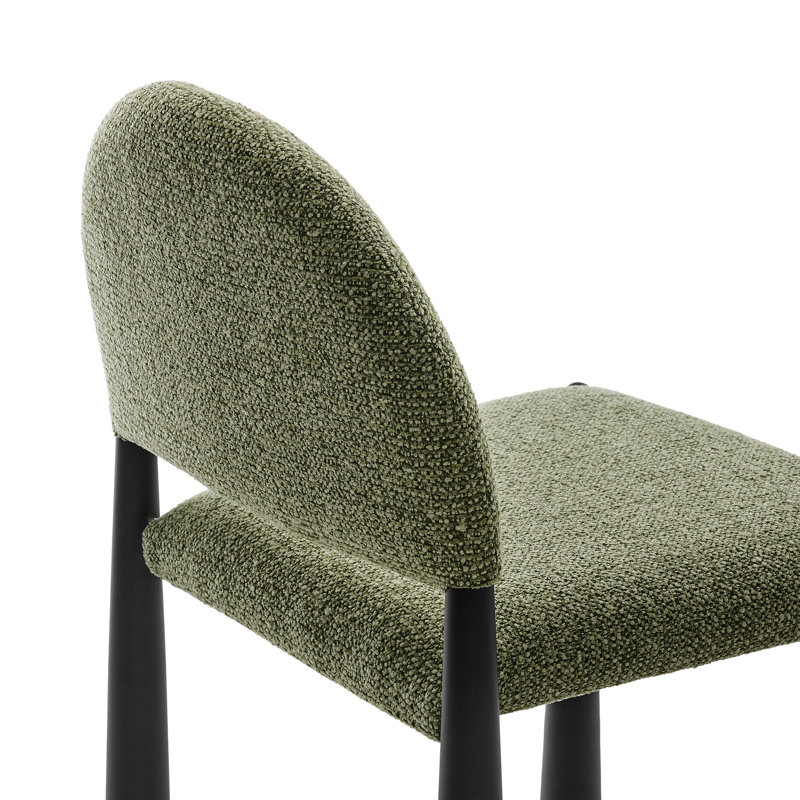 Hayley Upholstered Fabric Dining Side Chair, Leaf, Black