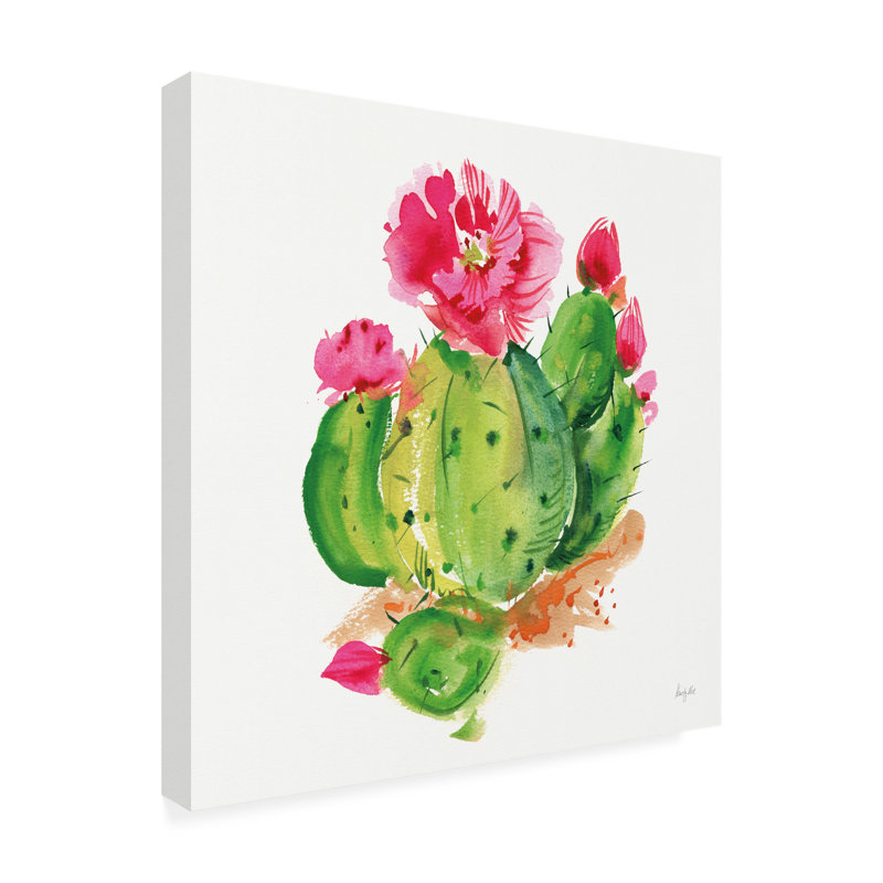Art mural sur toile «Rhin Kristy», échinopsis du désert, H 35 po x l 35 po