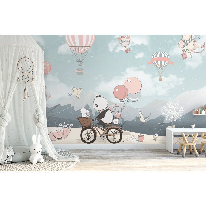 Papier peint amovible mignon pour enfants, L 35,04 po x l 55 po