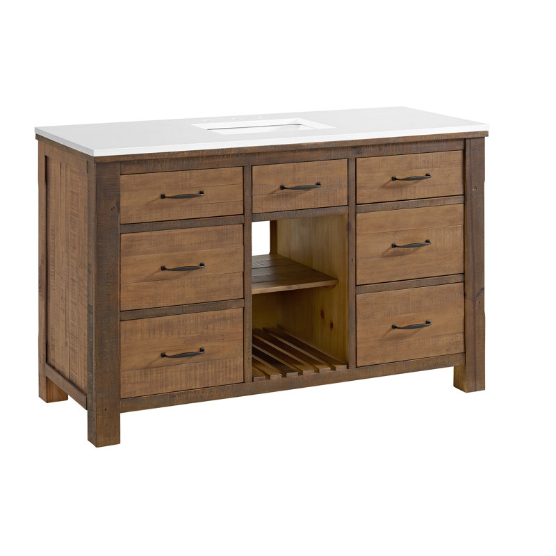 Marlie 54" Single Sink Bathroom Vanity with Quartz Countertop