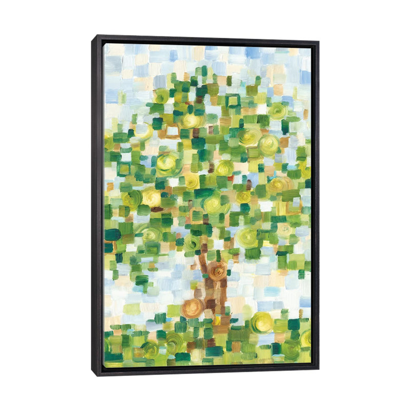 "Arbre matelassé I" par Ethan Harper, reproduction d’art, Encadrement noir décoloré, H 60 po x l 40po x P 1,5 po