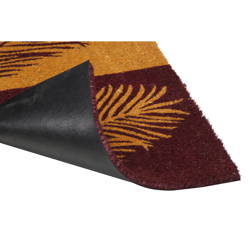 Tapis de porte d’extérieur antidérapant 30" x 18" à feuilles de plumes en pvc Wellesley