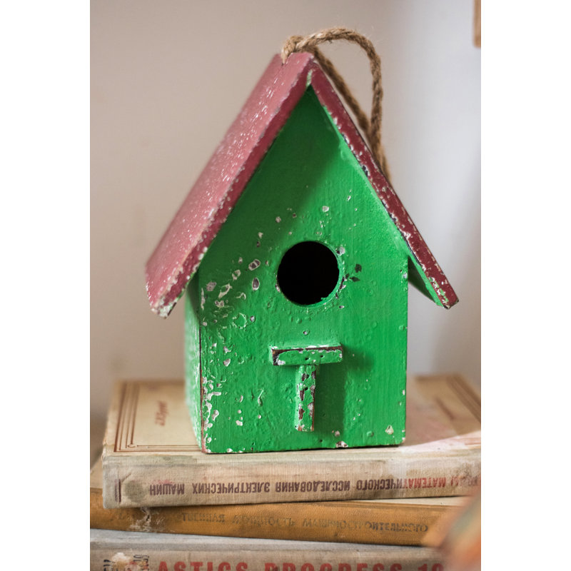 Figurine suspendue maison d’oiseaux en bois