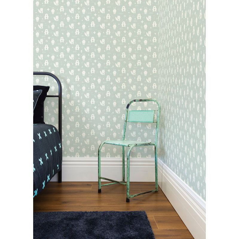 Rouleau de papier peint L 33 pi x l 20,9 po Weir, Menthe