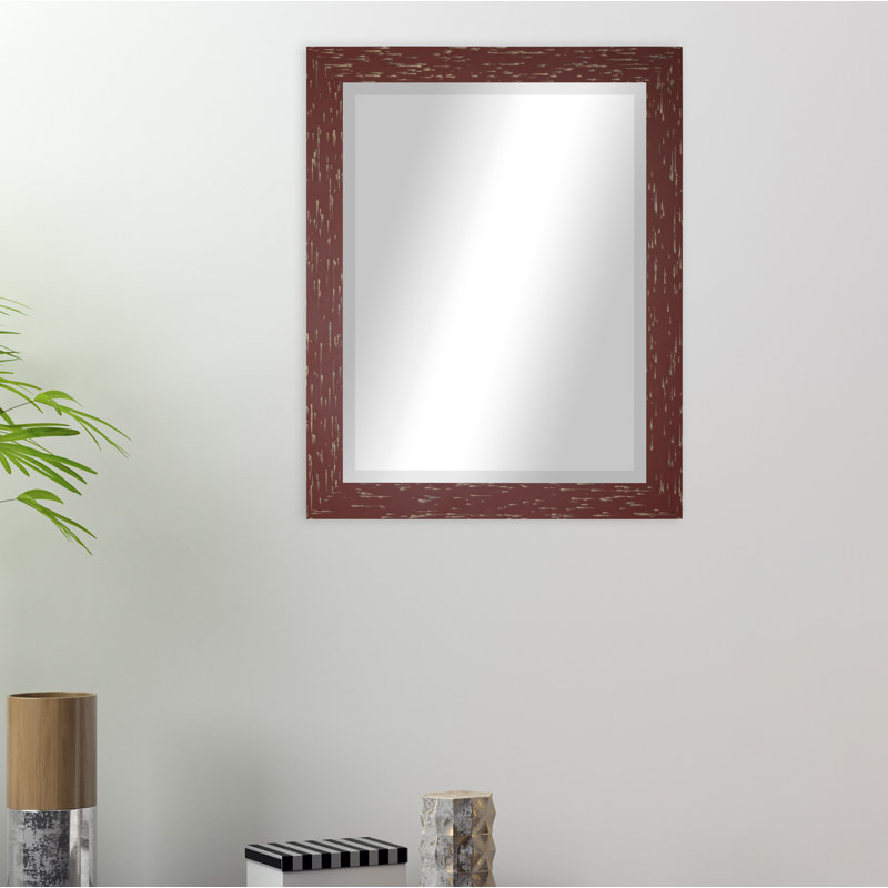 Miroir de salle de bain Carlea, H 35 po x l 29 po, Rouge brique