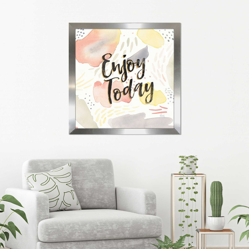 «Meadow Breeze IV», art textuel, H 31,5 po x l 31,5 po x P 1 po, Encadrement argenté