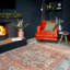 Machine Washable Terracotta Traditional Tribal Patterned Distressed Living Room Area Rug-86794737