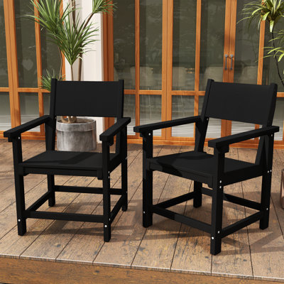 Patio Dining Chairs HDPE 2-person Patio Dining Chair Armchair Poly Chair All-Weather (Set of 2)