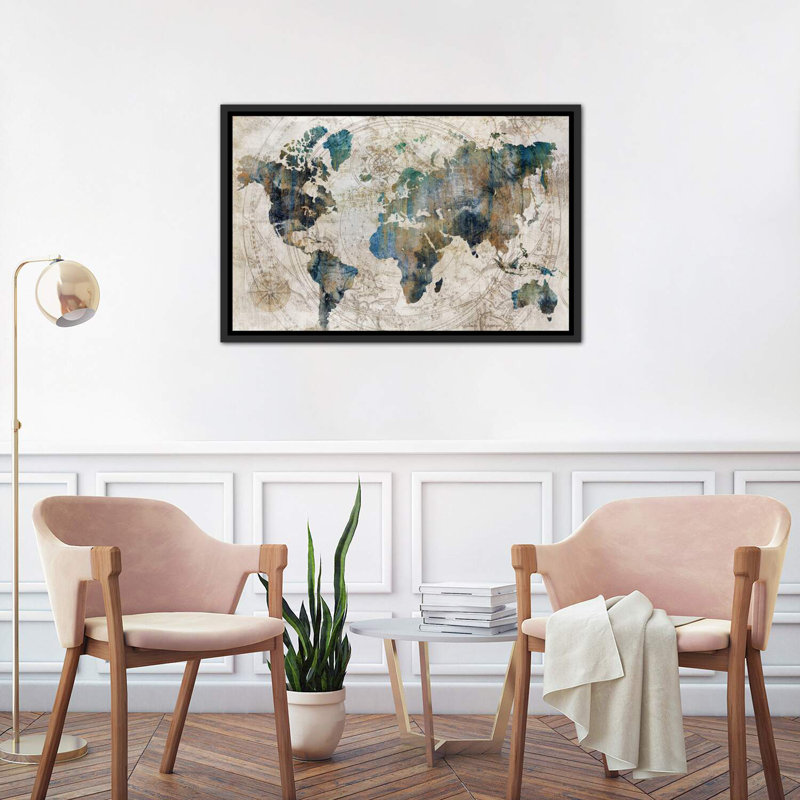 " Celestial Map " by Isabelle Z, 40" H x 60" W, Black, Picture Framed Canvas