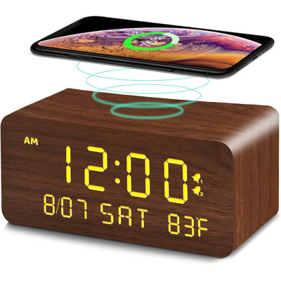 Gribbin Digital Solid Wood Electric Tabletop Clock