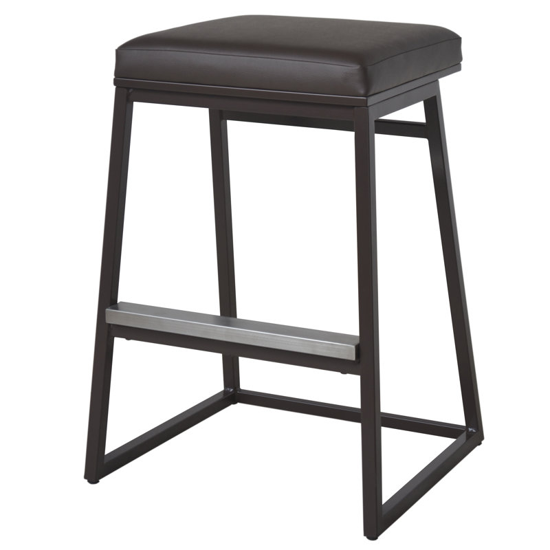 Tabouret de comptoir bar & Widya, Blanc, Tabouret de bar (siège d'une hauteur de 29,5 po)
